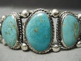 Native American Quality Graduating Turquoise Sterling Silver Bracelet Old-Nativo Arts