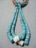 Museum Vintage Navajo Coral Turquoise Heishi Native American Necklace Old-Nativo Arts