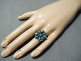 Custom Vintage Native American Navajo Old Kingman Cerillos Turquoise Sterling Silver Ring-Nativo Arts