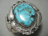 Very Important Vintage Native American Navajo Blue Thunder Turquoise Sterling Silver Bracelet-Nativo Arts