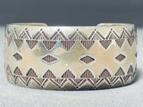 Teepee Detailed Vintage Native American Navajo Hand Wrought Sterling Silver Bracelet-Nativo Arts