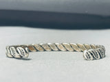 Thicker Vintage Native American Navajo Authentic Sterling Silver Rope Bracelet-Nativo Arts