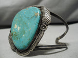 Incredible Vintage Native American Navajo Aqua Turquoise Sterling Silver Bracelet Old-Nativo Arts