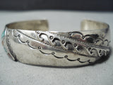 Superior Vintage Navajo Turquoise Sterling Silver Bracelet Native American Old-Nativo Arts