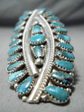 Amazing Native American Navajo Turquoise Cluster Sterling Silver Ring-Nativo Arts