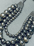 One Of The Best Ever Vintage Native American Navajo Sterling Silver Necklace-Nativo Arts