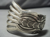 Incredible Vintage Navajo Native American Will Benally Sterling Silver Bracelet-Nativo Arts