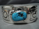 Amazing Phraim Turquoise Vintage Native American Navajo Sterling Silver Bracelet Old Cuff-Nativo Arts