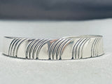 Fabulous Native American Navajo Sterling Silver Bracelet Signed-Nativo Arts