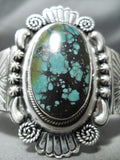 Detail Of Flanks Vintage Native American Navajo Domed Turquoise Sterling Silver Bracelet-Nativo Arts