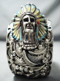 Incredible Detailed Heavy Vintage Native American Navajo Turquoise Sterling Silver Bracelet-Nativo Arts