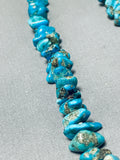 Vibrant Vintage Native American Navajo Morenci Turquoise Sterling Silver Necklace-Nativo Arts