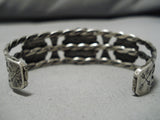Museum Quality! Vintage Native American Navajo 1900's Fox Turquoise Sterling Silver Bracelet-Nativo Arts