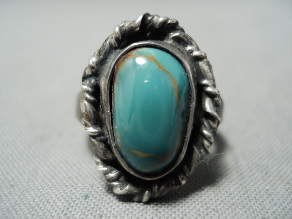 Early Vintage Native American Navajo Royston Turquoise Sterling Silver Ring-Nativo Arts