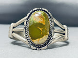 Important Vintage Native American Navajo Green Turquoise Sterling Silver Bracelet-Nativo Arts