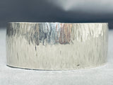 Tremendous Vintage Native American Navajo Large Sterling Silver Hammered Bracelet-Nativo Arts