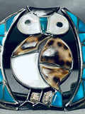 Native American Best Vintage Navajo Owl Turquoise Sterling Silver Shell Bracelet-Nativo Arts