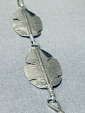 Native American Important Vintage Ben Begaye (d.) Sterling Silver Feather Necklace-Nativo Arts