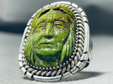 Native American Most Intricately Hand Carved Japser Sterling Silver Chief Ring-Nativo Arts