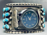 174 Grams Heavy Mens Vintage Native American Navajo Turquoise Sterling Silver Bracelet-Nativo Arts