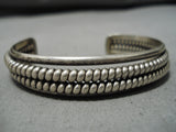 Rare Vintage Navajo Twisted Sterling Silver Native American Bracelet Old-Nativo Arts