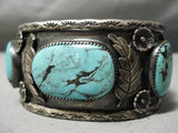 Museum Vintage Native American Navajo Billie Salvido Turquoise Sterling Silver Bracelet-Nativo Arts