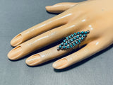 Fantastic Vintage Native American Zuni Blue Gem Turquoise Sterling Silver Ring-Nativo Arts