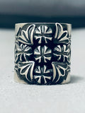 One Of The Most Uniquely Design All Silver Sterling Native American Navajo Ring-Nativo Arts