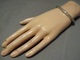 Hand Tooled Yazzie Vintage Native American Navajo Sterling Silver Bracelet Old-Nativo Arts