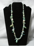 Earlier 1900's Vintage Santo Domingo Native American Navajo Hachita Turquoise Necklace Old-Nativo Arts