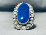 Important Biggest Vintage Native American Navajo Ben Begaye (d) Lapis Sterling Silver Ring-Nativo Arts