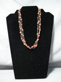 Special Santo Domingo Coral And Heishi Long Necklace Native American-Nativo Arts