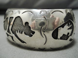 Intricate!! Vintage Navajo Sterling Silver Native American Bracelet Cuff Old-Nativo Arts