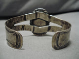 Early 1900's Vintage Native American Navajo Green Turquoise Sterling Silver Bracelet Old-Nativo Arts