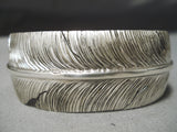 Important Dense Hand Carvings Vintage Native American Navajo Sterling Silver Bracelet-Nativo Arts
