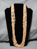 Best Vintage Navajo Solid 14k Gold Natural Pink Coral Native American Necklace-Nativo Arts