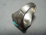 Superlative Vintage Navajo Turquoise Sterling Silver Ring Native American Old-Nativo Arts