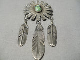 Magnificent Modernistic Native American Navajo Royston Turquoise Sterling Silver Pendant-Nativo Arts