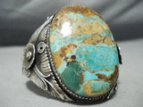 One Of Biggest Best Vintage Native American Navajo Royston Turquoise Sterling Silver Bracelet-Nativo Arts
