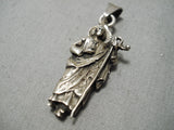Wonderful Vintage Native American Navajo Sterling Silver Christian Statue Pendant-Nativo Arts
