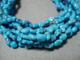 Opulent Vintage Native American Navajo Rare Turquoise Sterling Silver Cone Necklace Old-Nativo Arts
