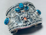 One Of The Best Vintage Native American Navajo Kachina Turquoise Sterling Silver Bracelet-Nativo Arts