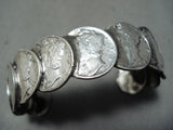 Rare Vintage Native American Navajo Coin Row Bracelet Old-Nativo Arts