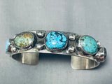 Amazing Native American Turquoise Sterling Silver Stamped Bracelet-Nativo Arts