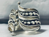 One Of The Most Unique Vintage Southwest Sterling Silver Bangle Bracelet-Nativo Arts