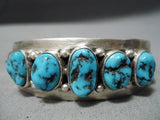 Impressive Vintage Navajo Sleeping Beauty Sterling Silver Bracelet Native American-Nativo Arts