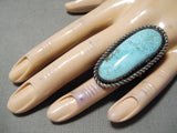 Superlative Vintage Native American Navajo Turquoise Sterling Silver Ring Old-Nativo Arts