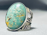 Unforgettable Vintage Native American Navajo Carico Lake Turquoise Sterling Silver Ring-Nativo Arts