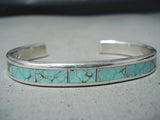 Gorgeous Zuni #8 Turquoise Mine Sterling Silver Bracelet Native American-Nativo Arts
