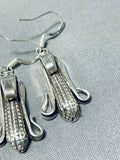 Very Rare Corn Cob Native American Navajo Sterling Silver Earrings-Nativo Arts